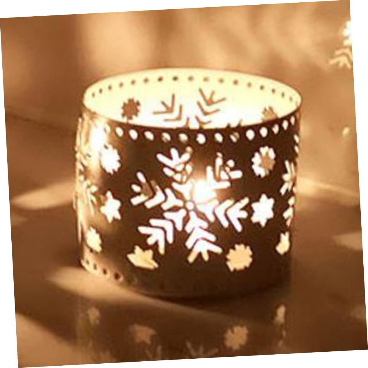 Iron Hollow Candle Holders Set Snowflake Christmas Decor