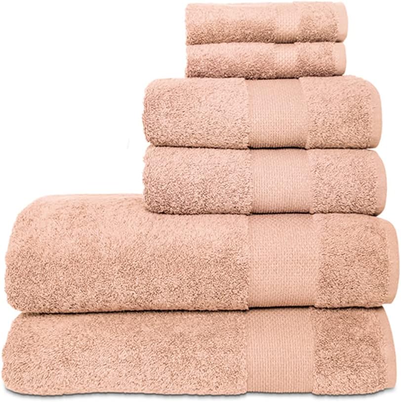 Hencely 6-Piece Bath Towel Set - Soft Turkish Cotton 1