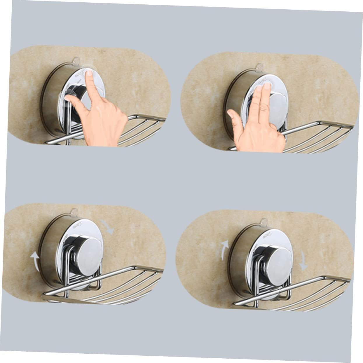 Holibanna Punch-Free Soap Dish Holder with Drain Rack and Suction Cup
