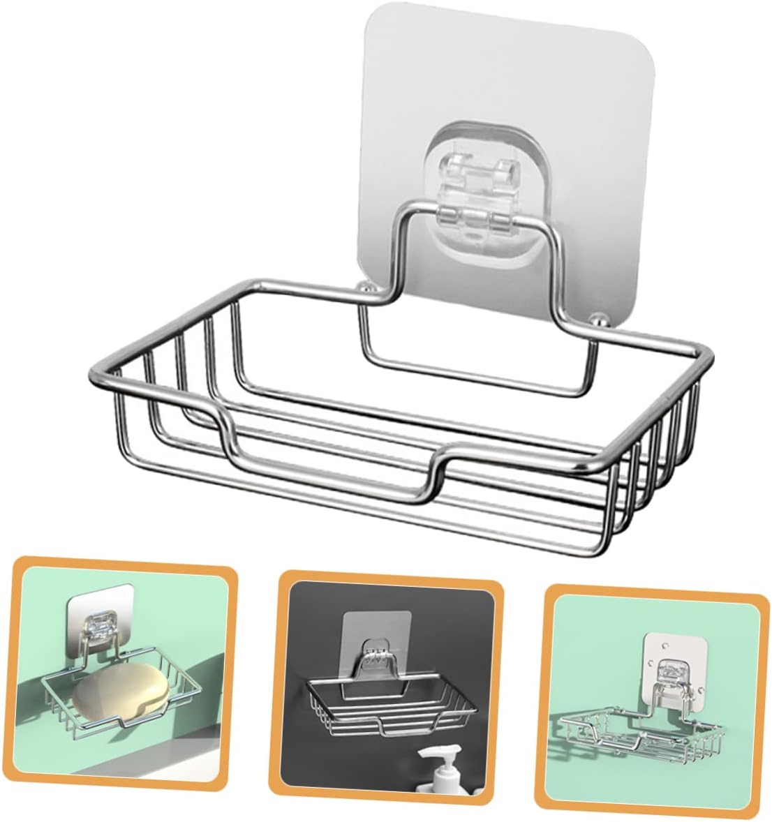 Alipis Stainless Steel Wall Mount Soap Holder for Shower and Sink