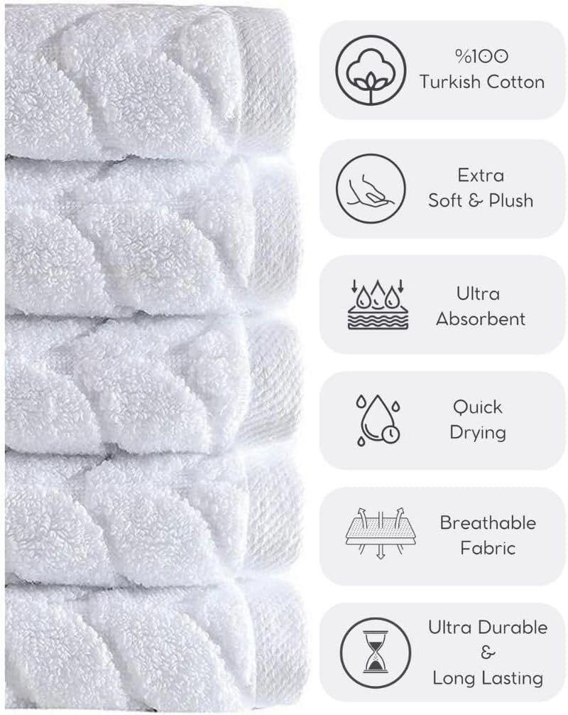 BAGNO MILANO Turkish Cotton Bath Towel Set 6 pcs Gray
