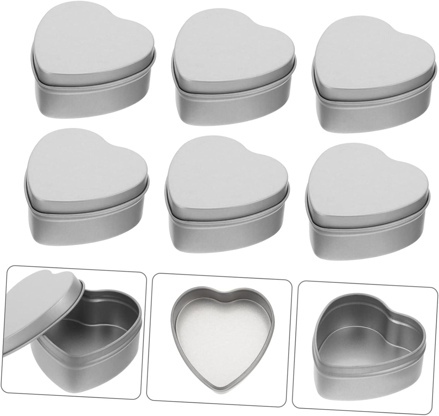 NUOBESTY Heart-Shaped Tinplate Candle Storage Jar
