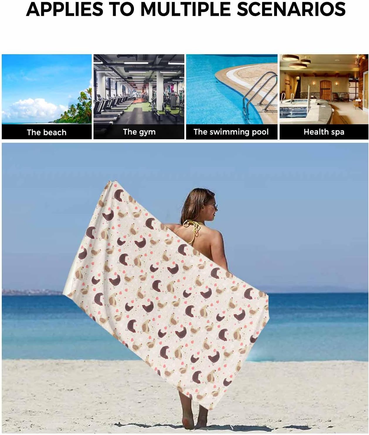 Chees D Zone Farm Chicken Bath Towel Set