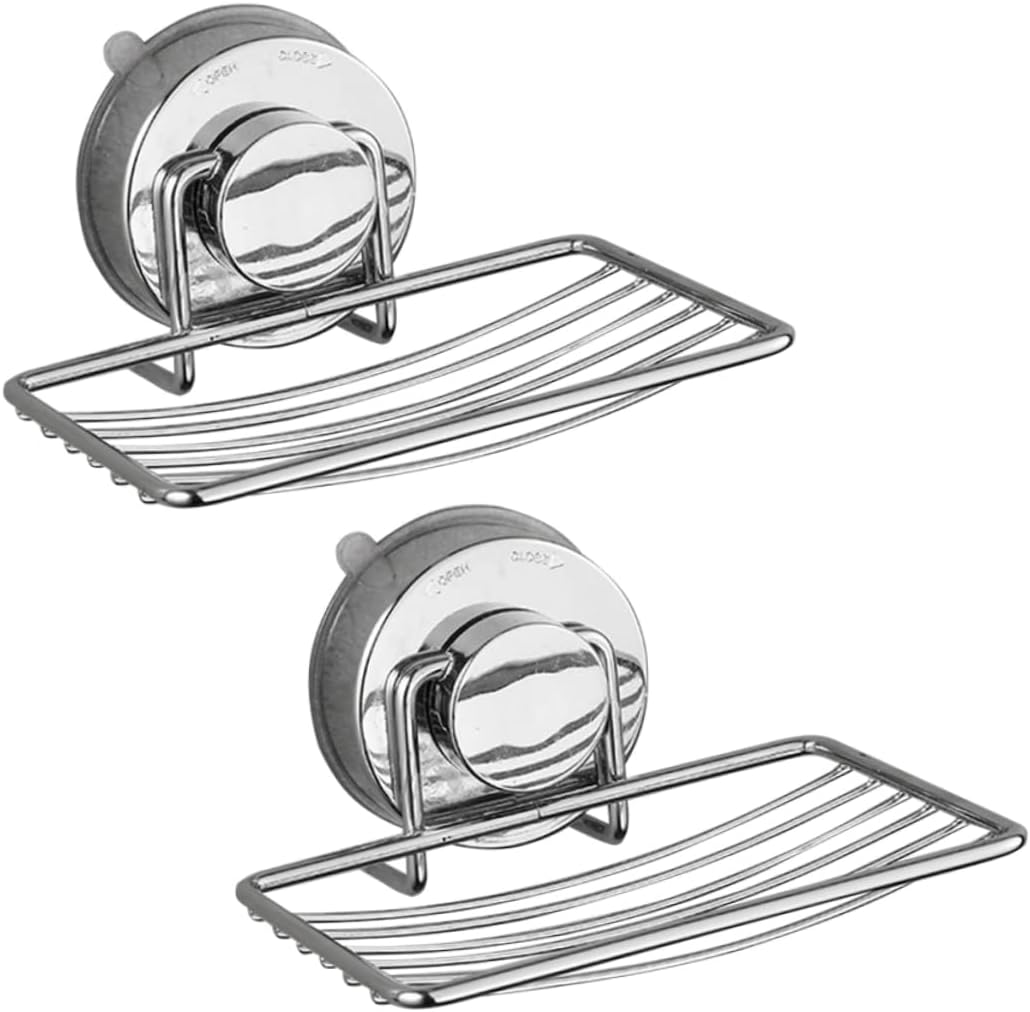 Anneome Suction Cup Soap Dish Holder Stainless Steel Easy Install No Drill