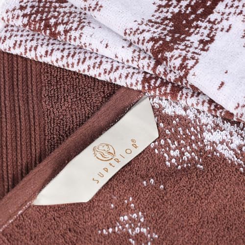 Superior Cotton 10-Piece Towel Set Brown