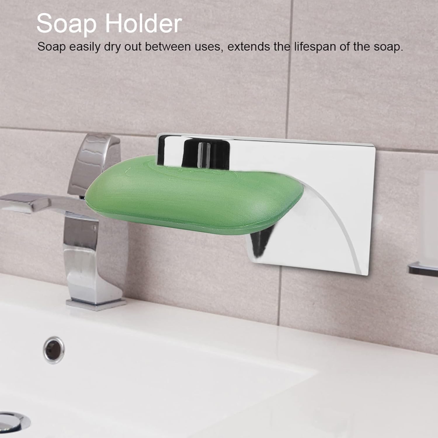 Magnetic Soap Holder Space-Saving ABS Self Adhesive Bathroom Sink Hanger