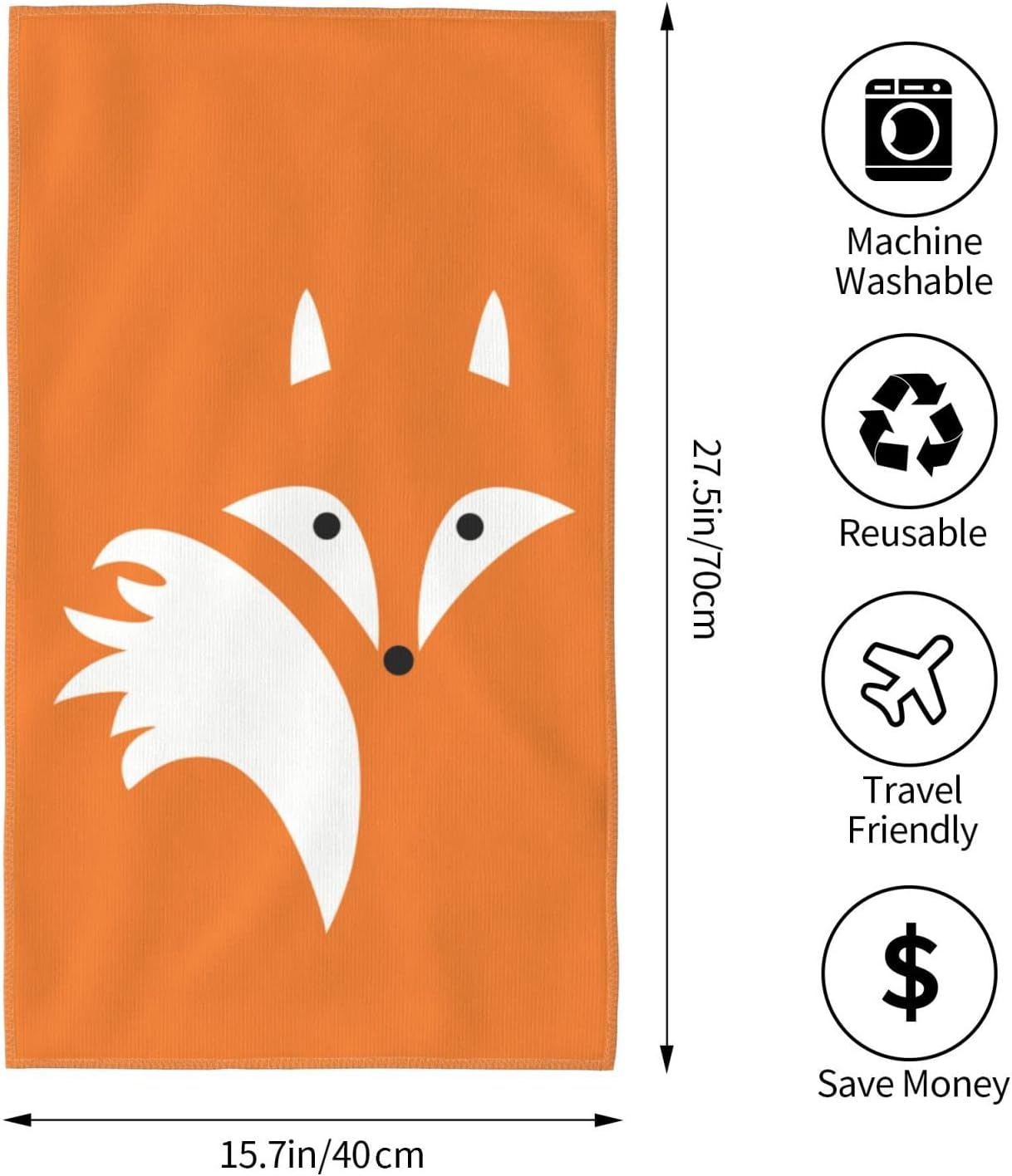 VARUN Cute Cartoon Fox Bath Towel 275x157in 1