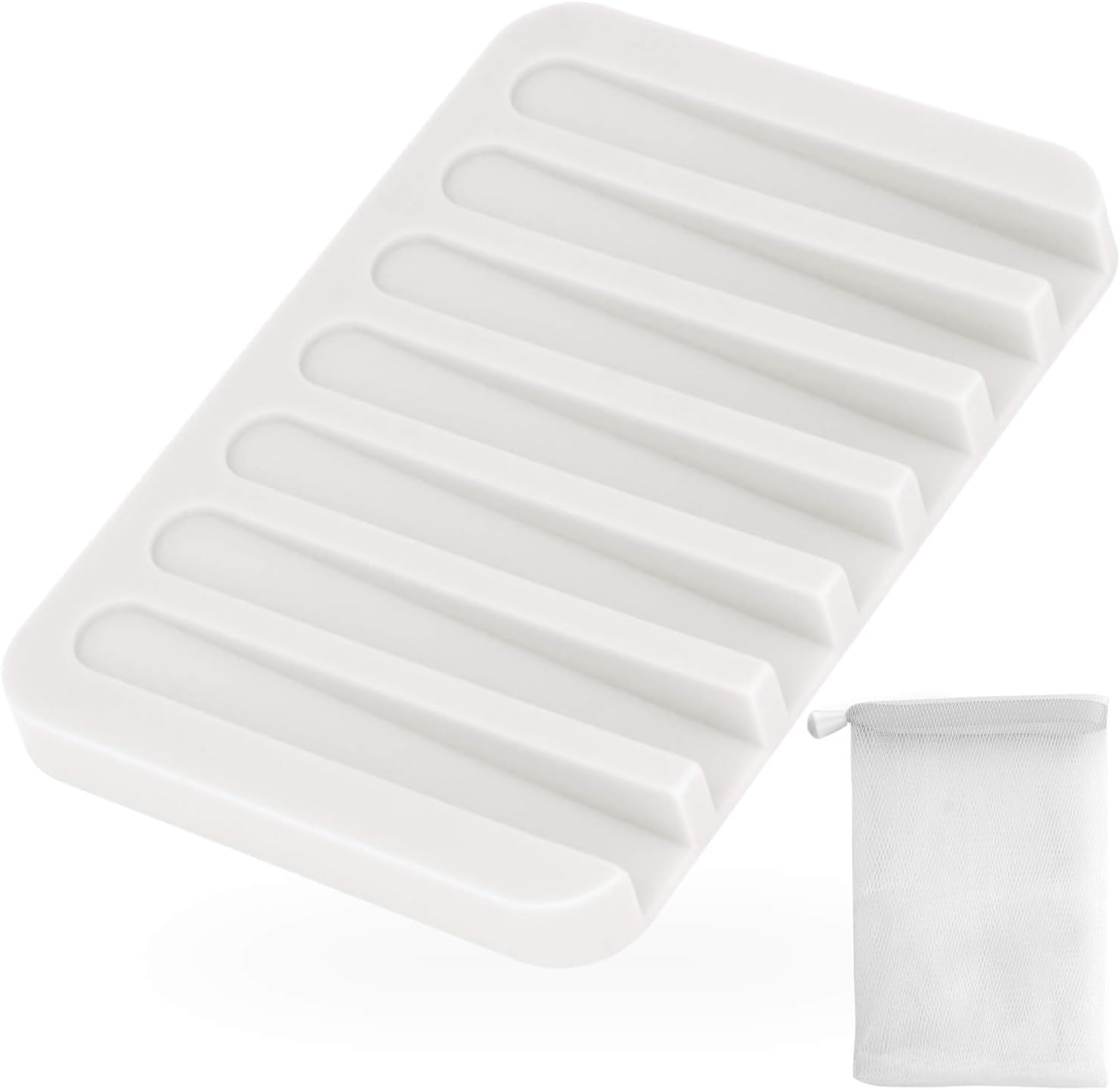 Anwenk Silicone Shower Soap Dish - Flexible Waterfall Drainage 1 Pack