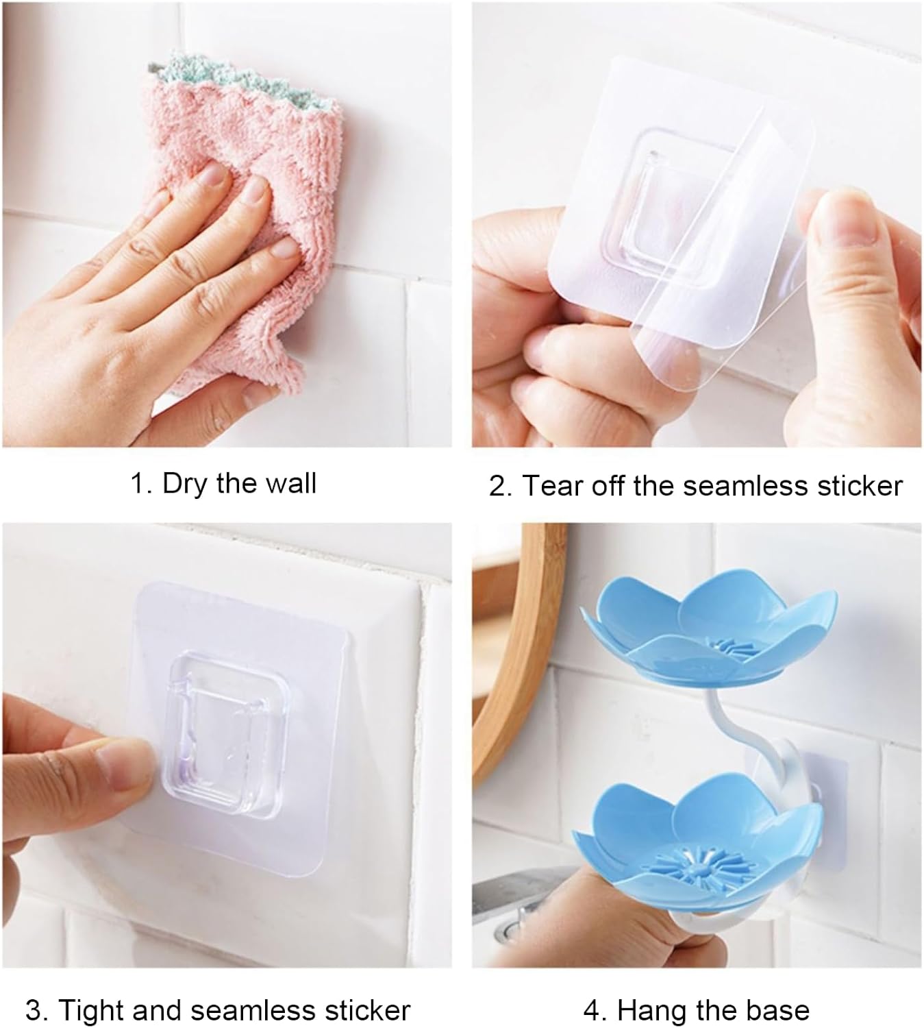 Double Layer Soap Dish with Suction Cup Holder