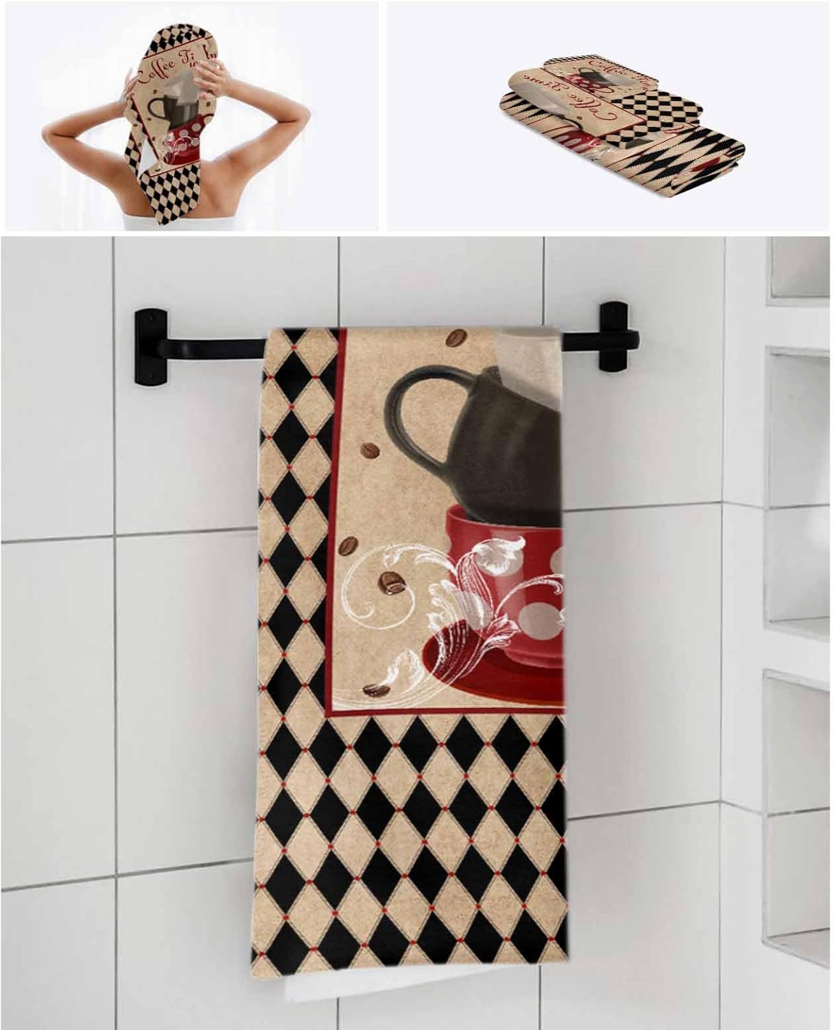 Chees D Zone Retro Diamond Plaid Bath Towel Set