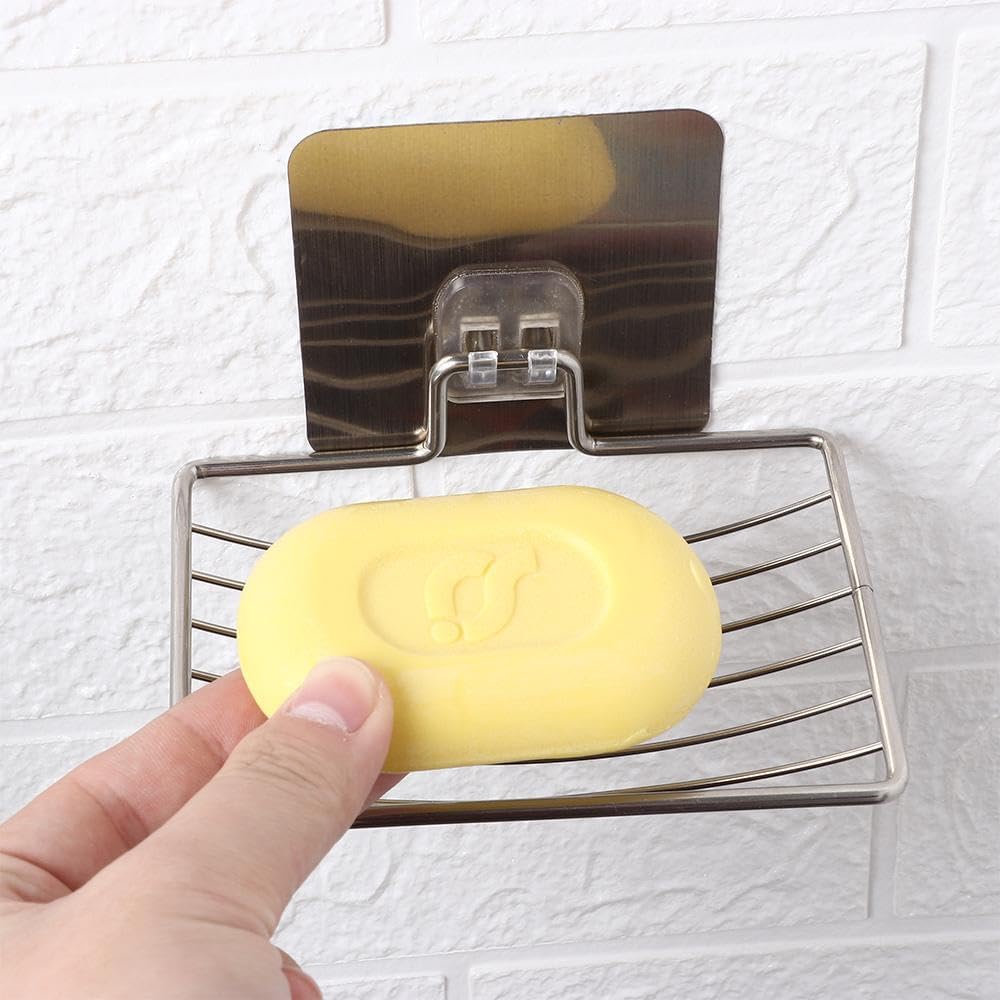 Stainless Steel Suction Soap Holder for Bathroom and Kitchen