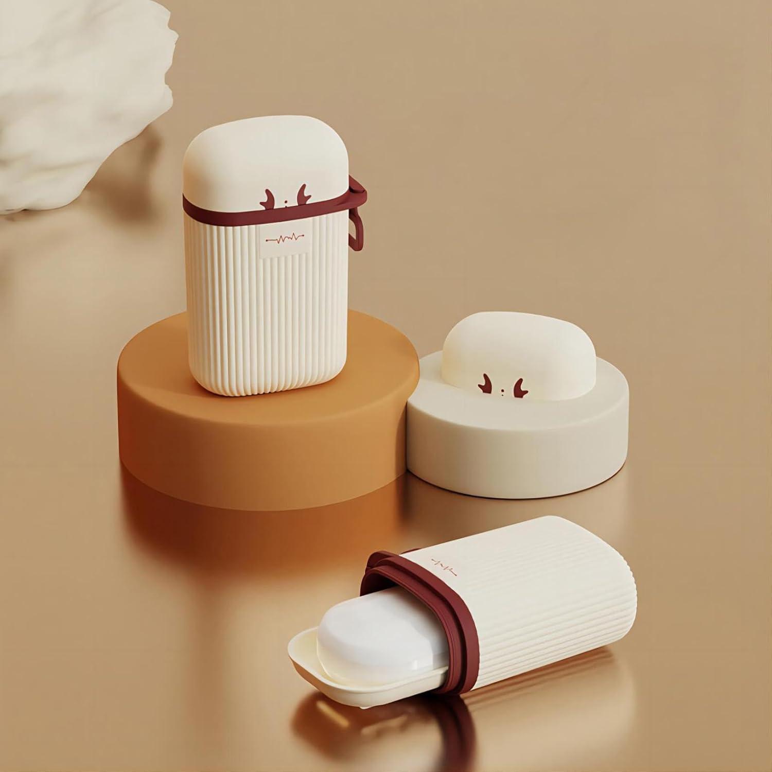 Leakproof Bar Soap Travel Case with Lid - 4 Size White