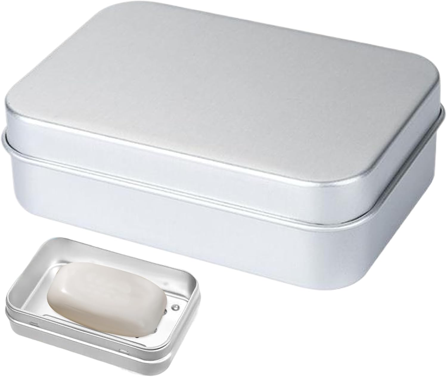 Stainless Steel Soap Holder with Self-Draining Lid for Travel and Bathroom