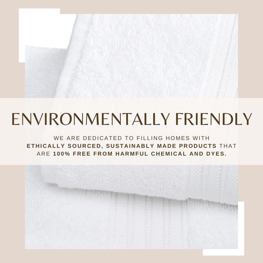 Great Bay Home White Bath Towel Set 6 Piece