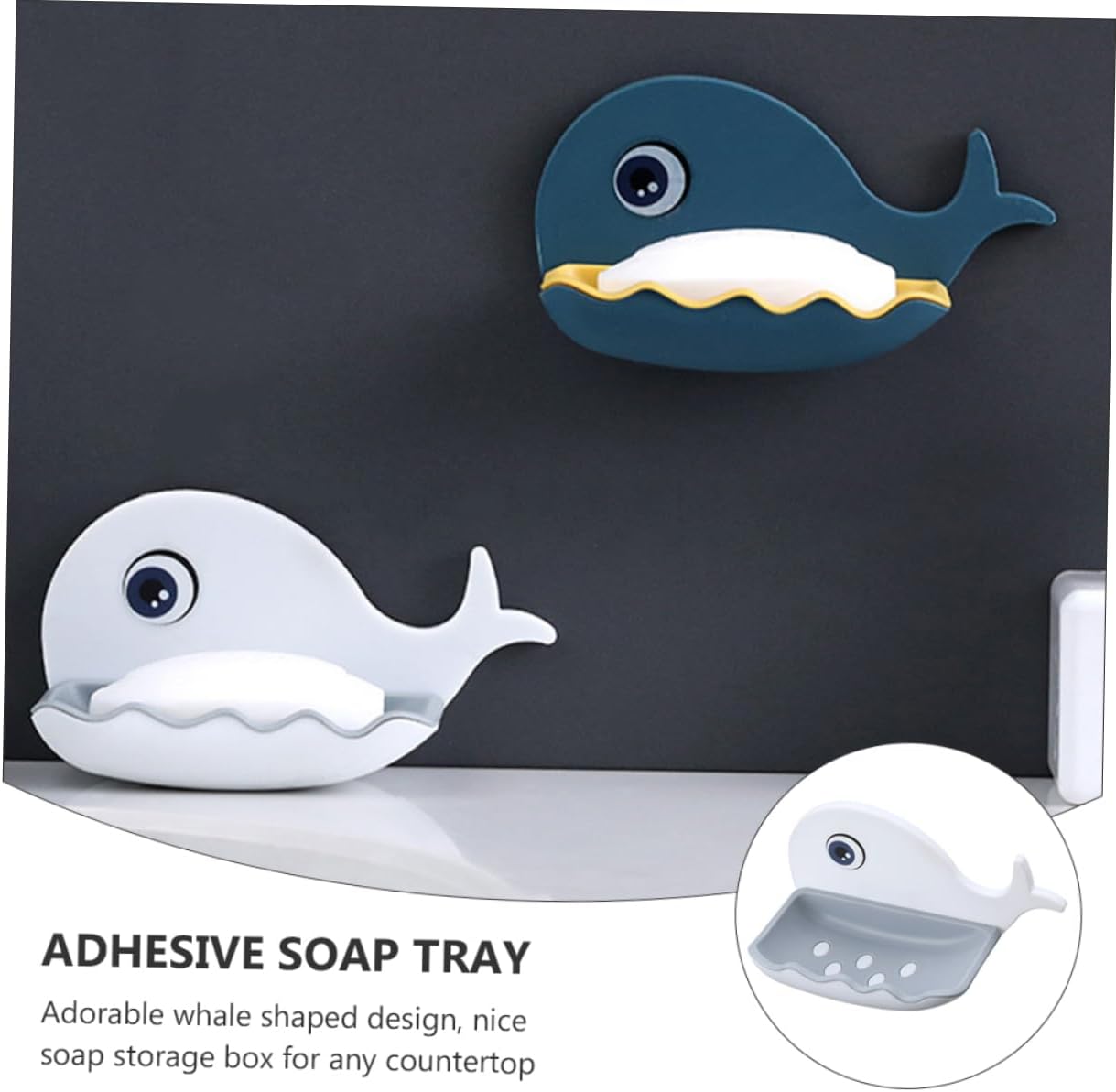 HAKIDZEL Wall Mount Soap Dish with Double Drainage