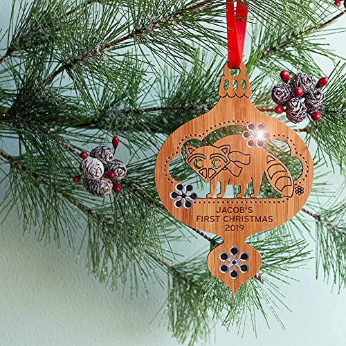 Graphic Spaces Raccoon Bamboo Christmas Ornament 2024