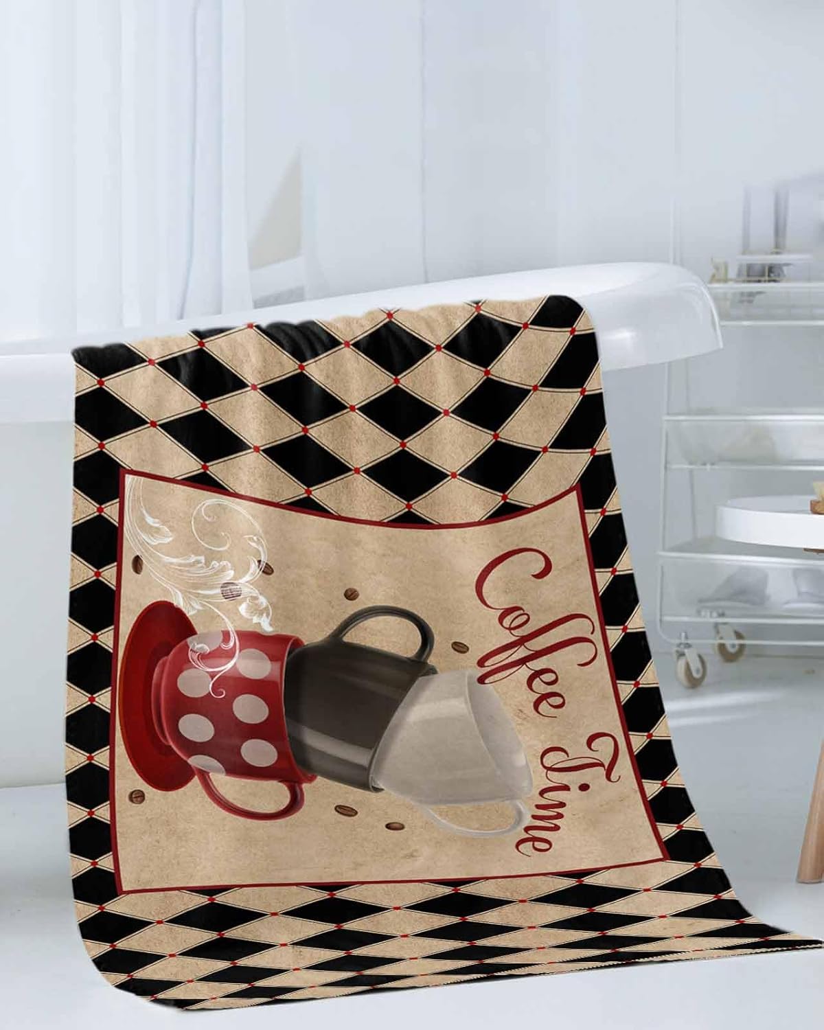 Chees D Zone Retro Diamond Plaid Bath Towel Set