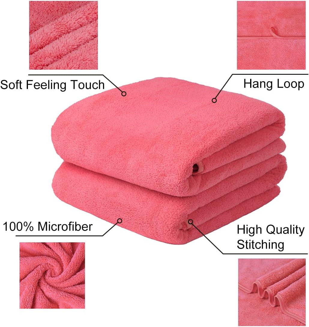 JML Luxury Spa Bath Towels 2 Pack 30x60 - 350GSM Plush Fleece Set