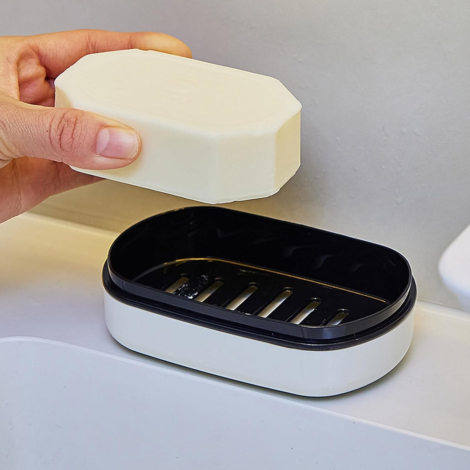 Loyliawa Double Layer Soap Dish with Lid and Draining Rack
