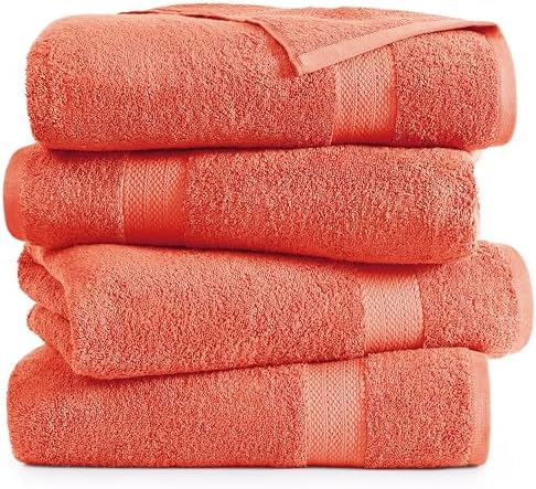LANE LINEN 100 Cotton Bath Towel Set 4 Pieces