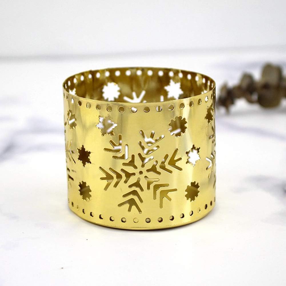 Klun Golden Snowflake Christmas Candle Holder