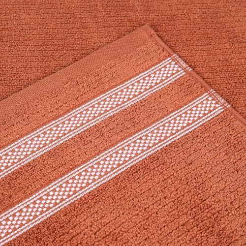 Superior Cotton 8-Piece Towel Set Zero Twist Rust
