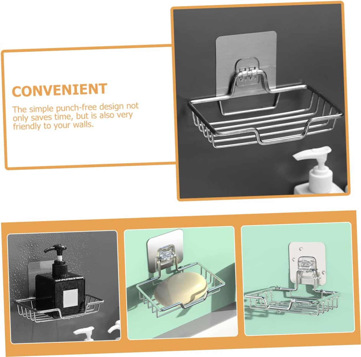 Alipis Stainless Steel Wall Mount Soap Holder for Shower and Sink