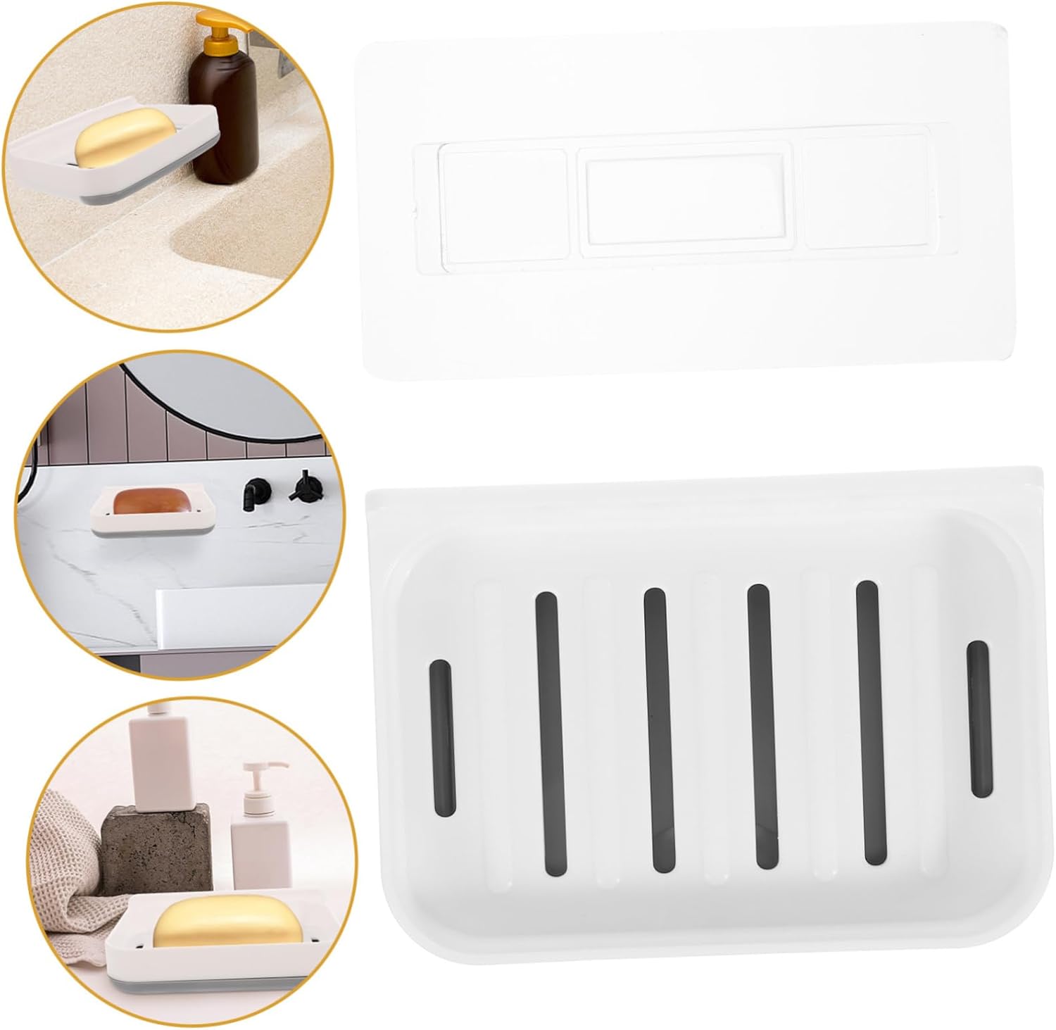 LIFKOME Diatomite Soap Dish Wall-Mounted Sturdy Holder