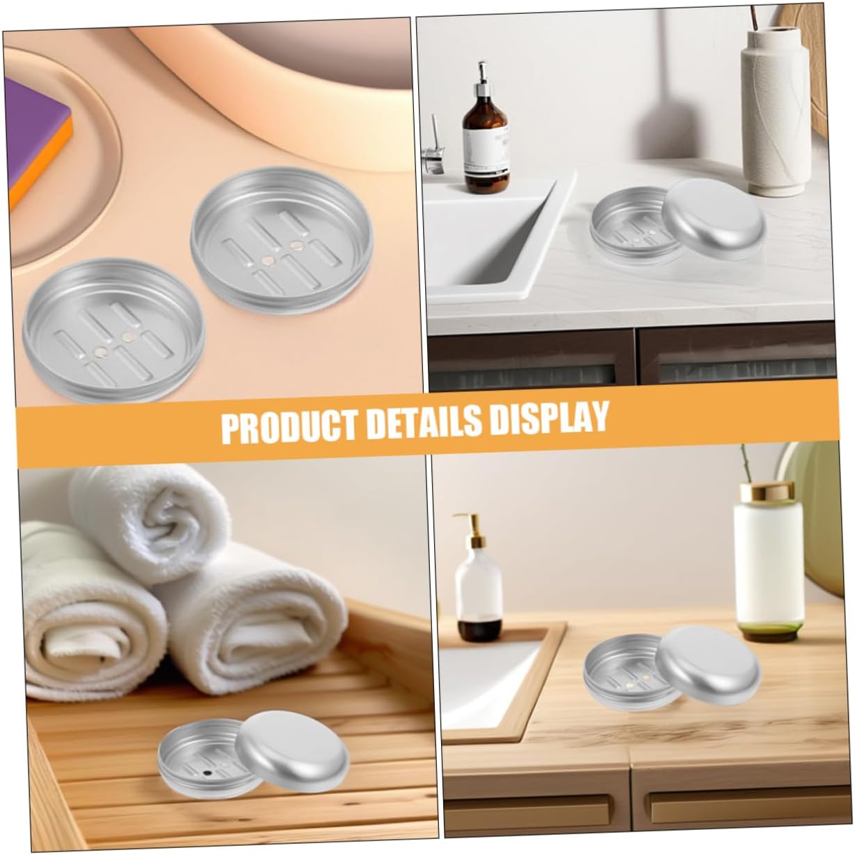 Cabilock Round Aluminum Soap Dish Portable Travel Holder 1