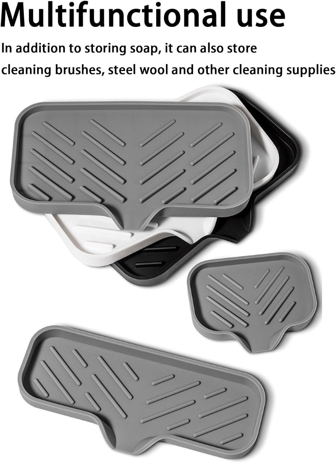 Silicone Soap Drainer with Drain for Bar Soap Kitchen Sink Organizer