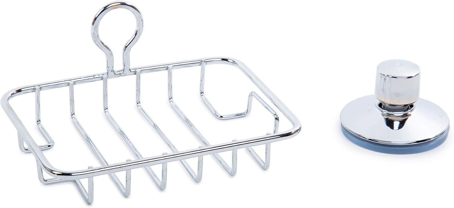 Bodico Metal Soap Dish Holder Chrome Silver 375 x 1 x 5