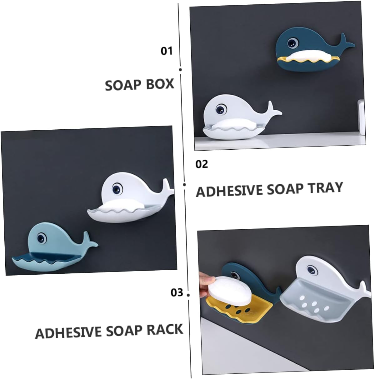 Whale Shaped Wall Mounted Soap Dish Holder 1