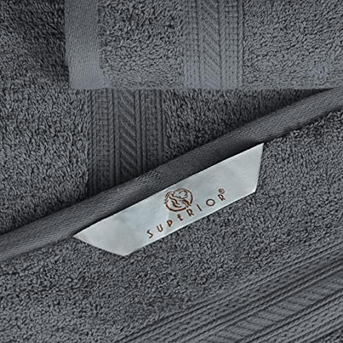Superior 8-Piece Cotton Towel Set - Grey