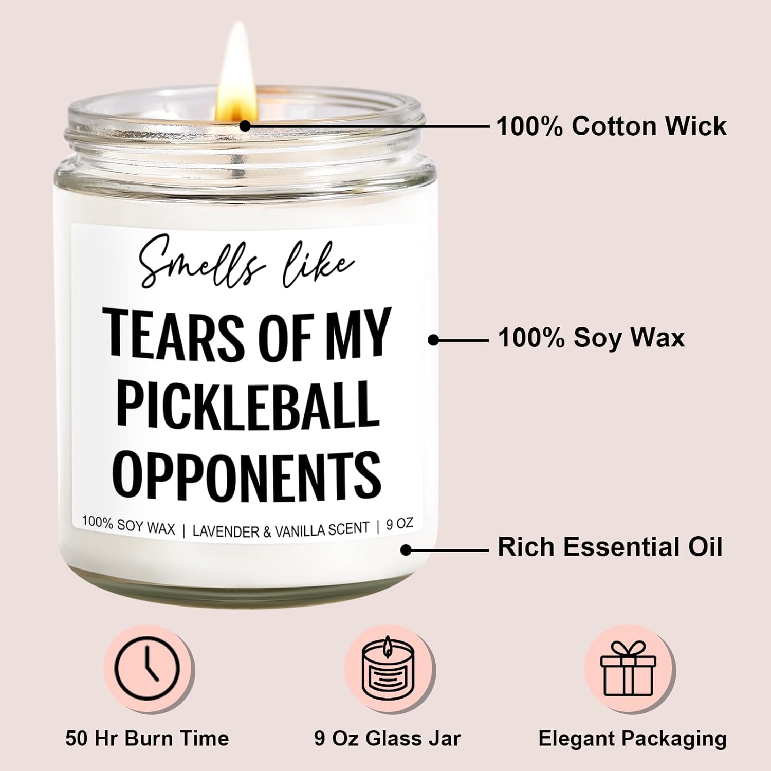 Tears of My Pickleball Opponents Candle - 9 oz 1