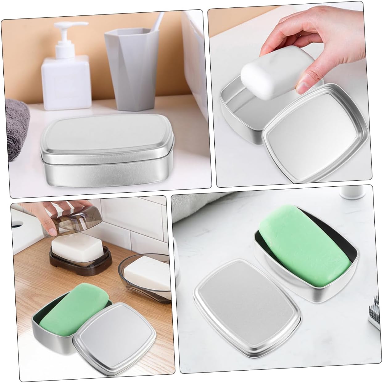 STOBAZA 2Pcs Leak-Proof Soap Holders with Lid