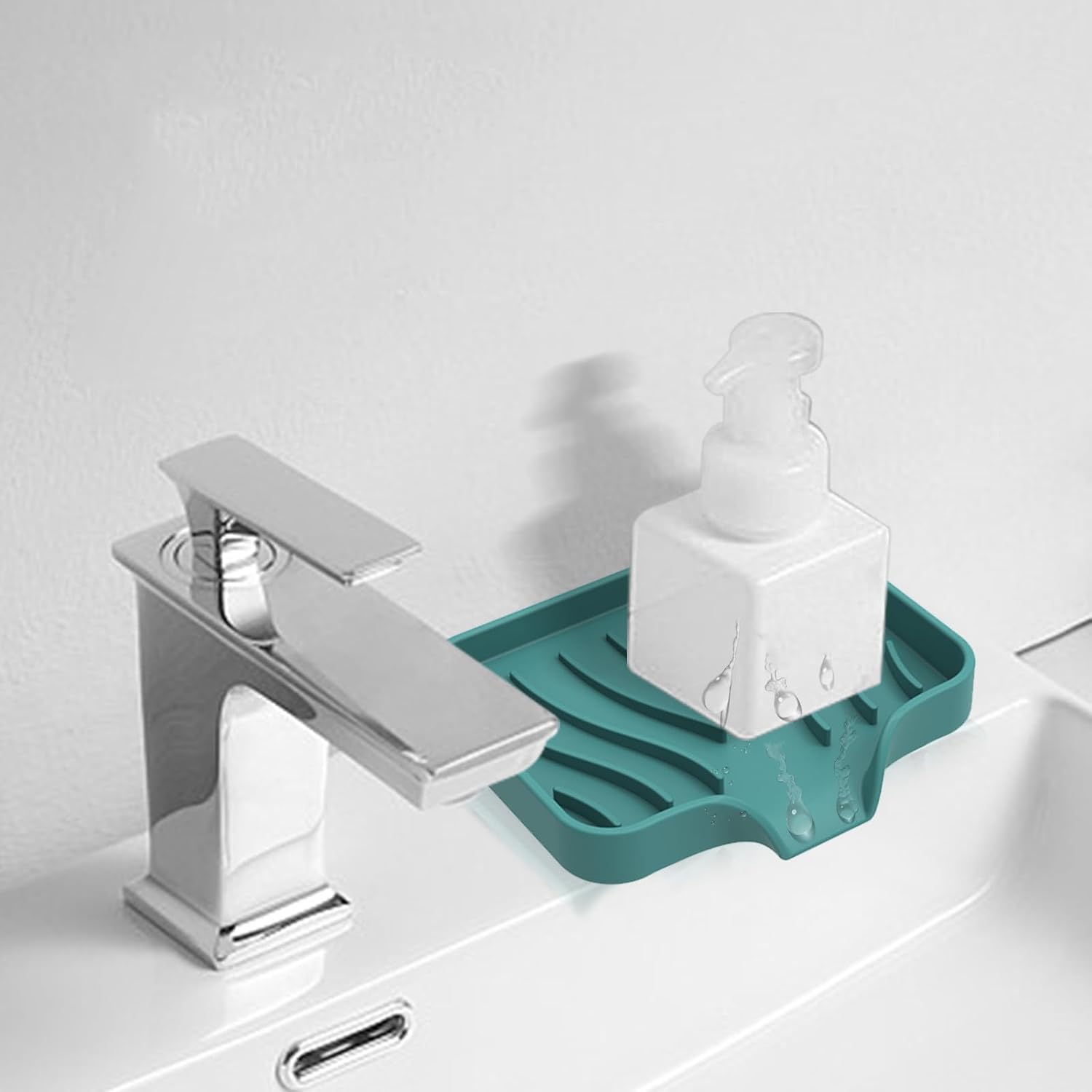 Silicone Soap Box Self Draining Rectangular Holder for Bathroom Kitchen Hotel Home
