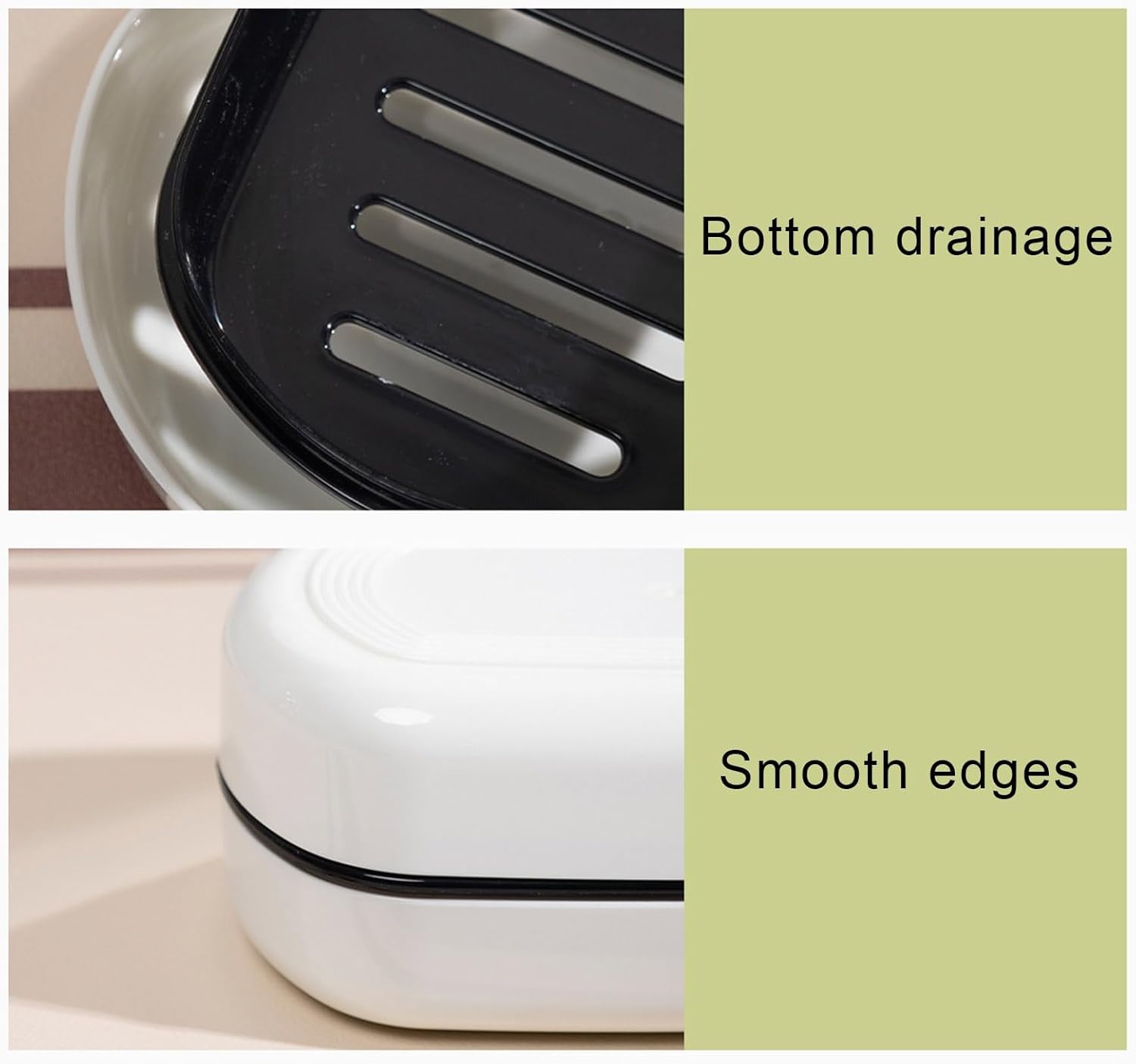 Loyliawa Double Layer Soap Dish with Lid and Draining Rack