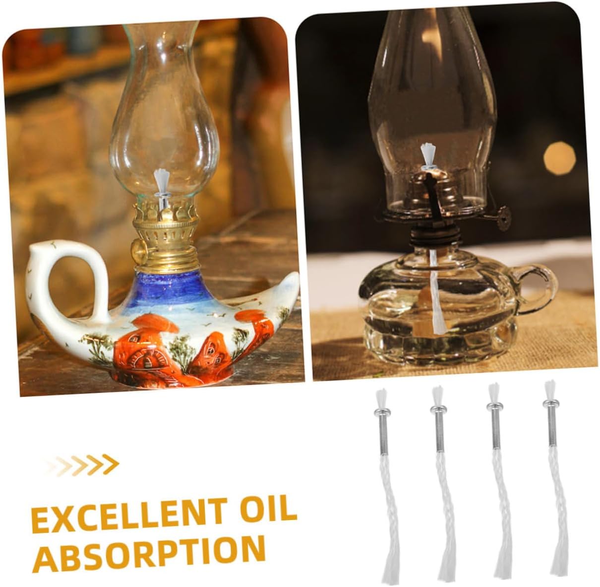 VINTORKY Cotton Wick Set for Oil Lamps 1