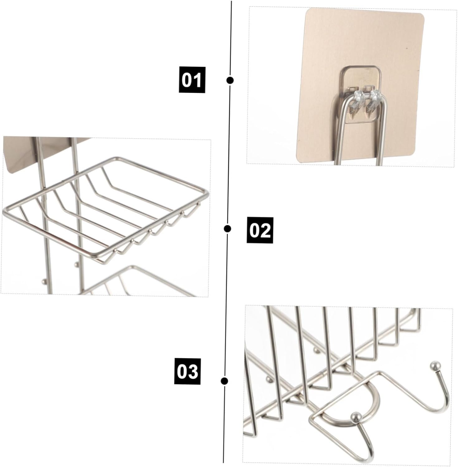LIFKOME Double-Deck Wall Mount Soap Holder 1