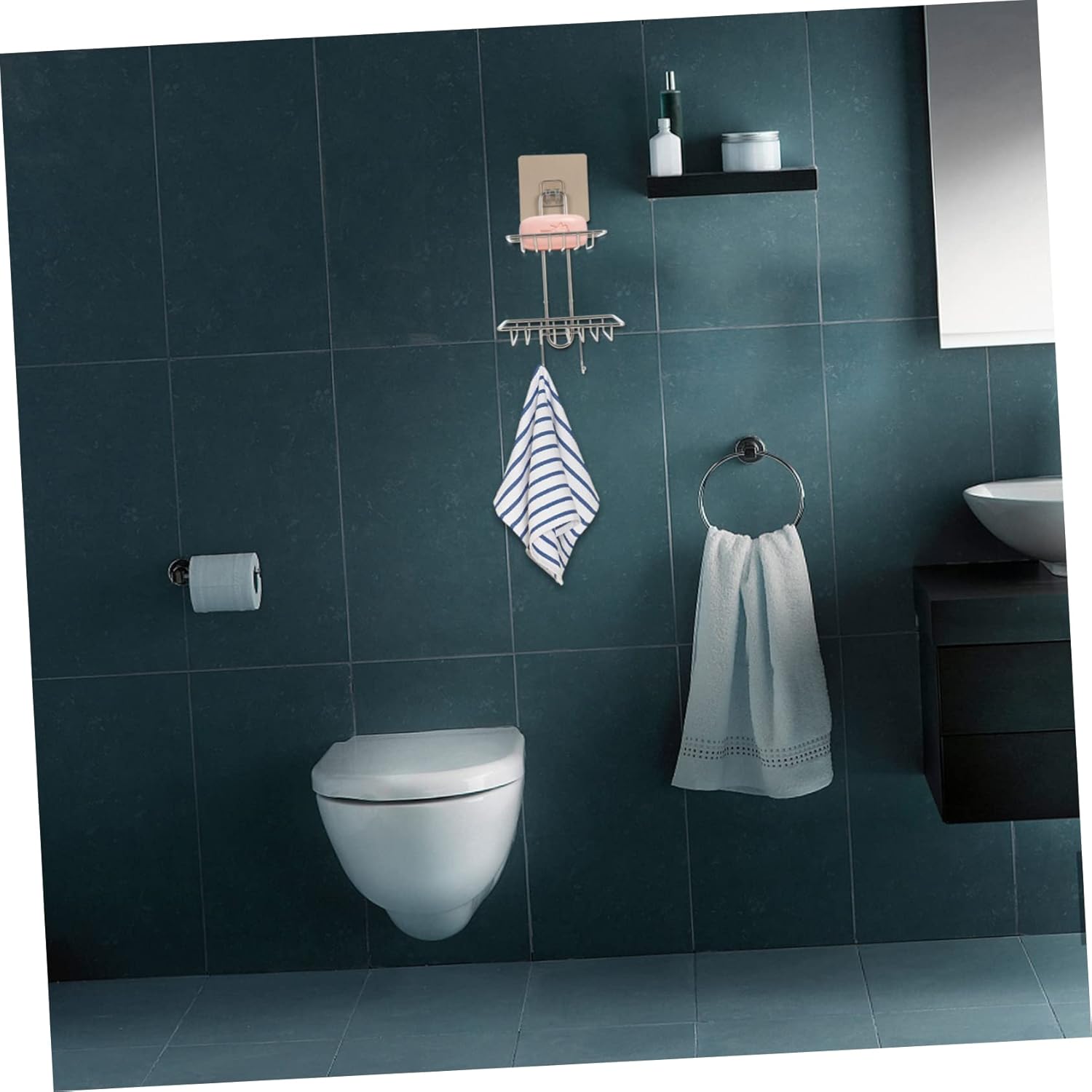 Modern Wall Mount Soap Holder Stainless Steel Double-Deck
