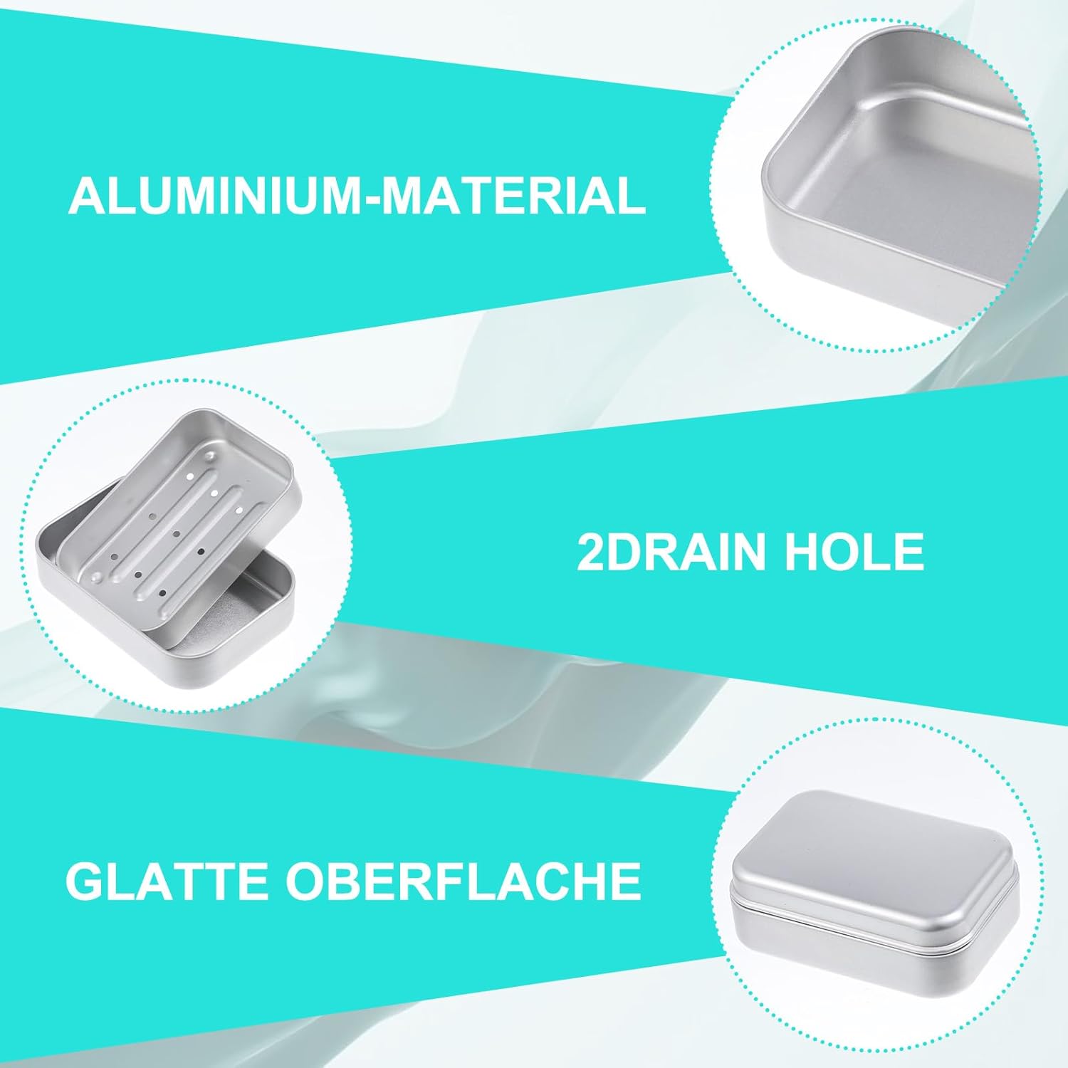 Tyqour Aluminium Travel Soap Container with Lid