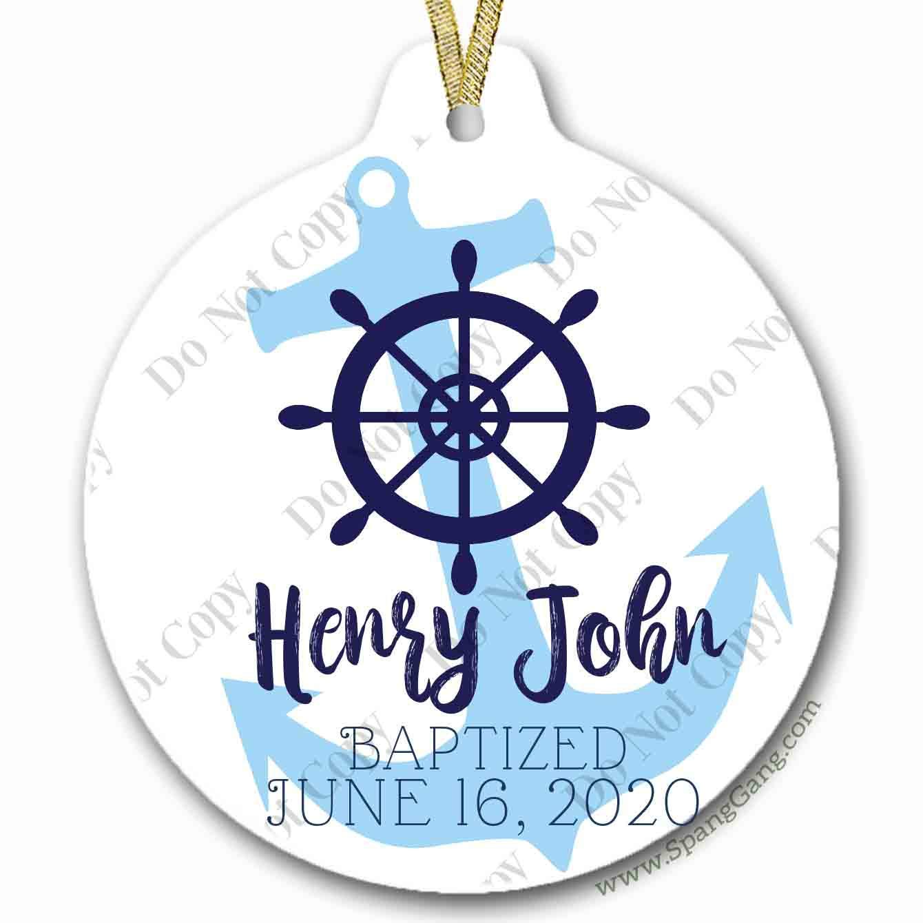 Personalized Baby Boy Baptism Ornament Christmas Gift