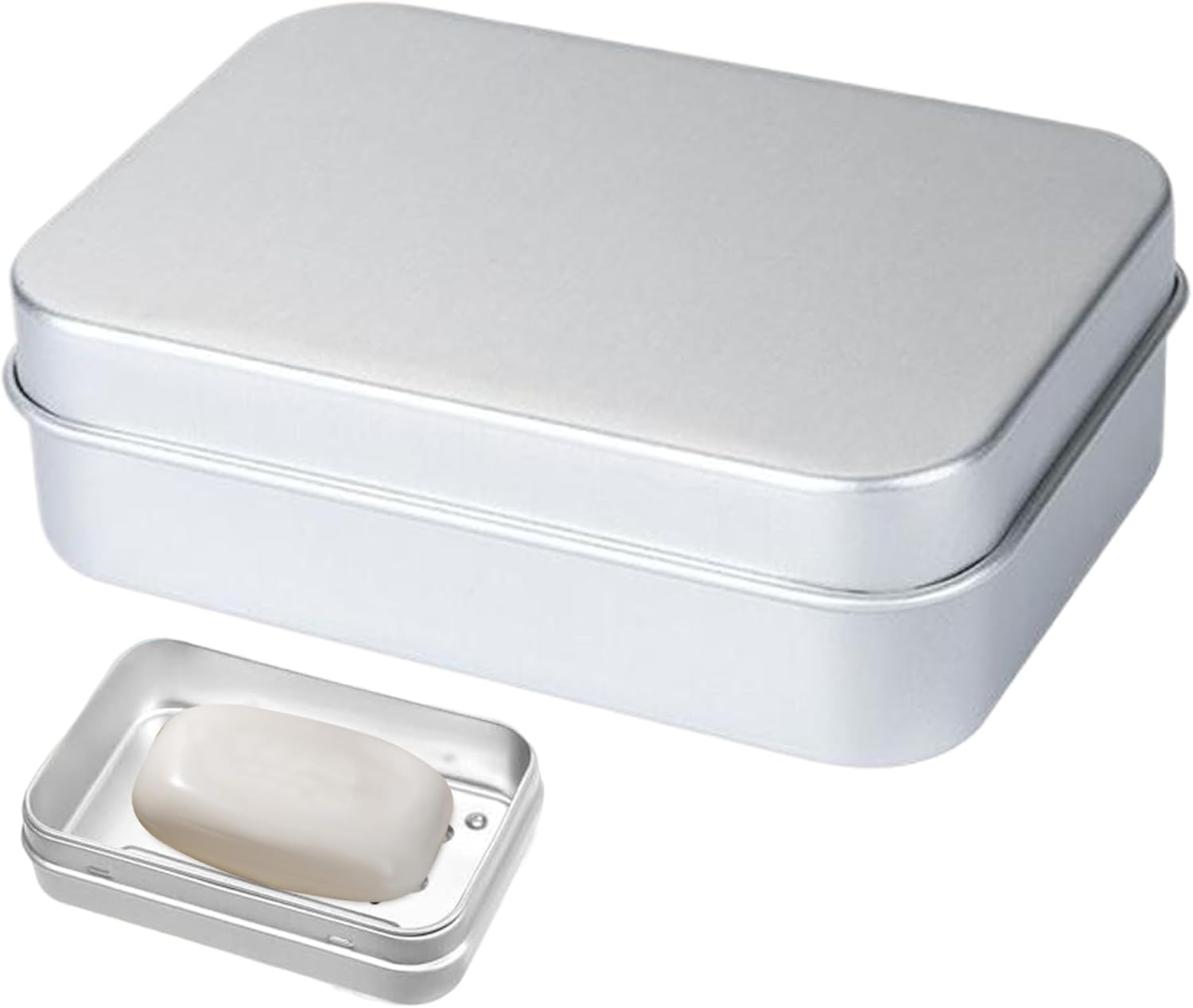 Stainless Steel Soap Dish with Secure Lid and Self-Draining Design