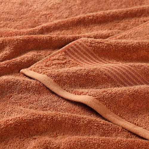 Superior Egyptian Cotton 6-Piece Towel Set Caramel Brown