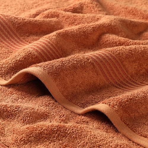 Superior Egyptian Cotton 6-Piece Towel Set Caramel Brown