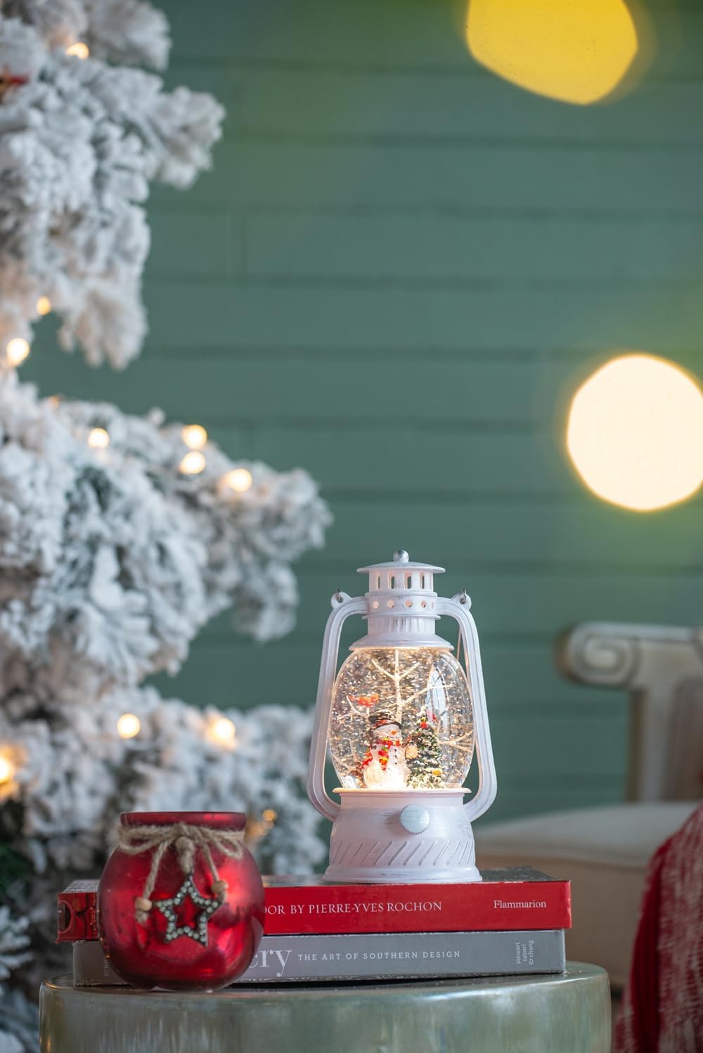 Dyncan Festive LED Christmas Lantern with Snowman Tree 1