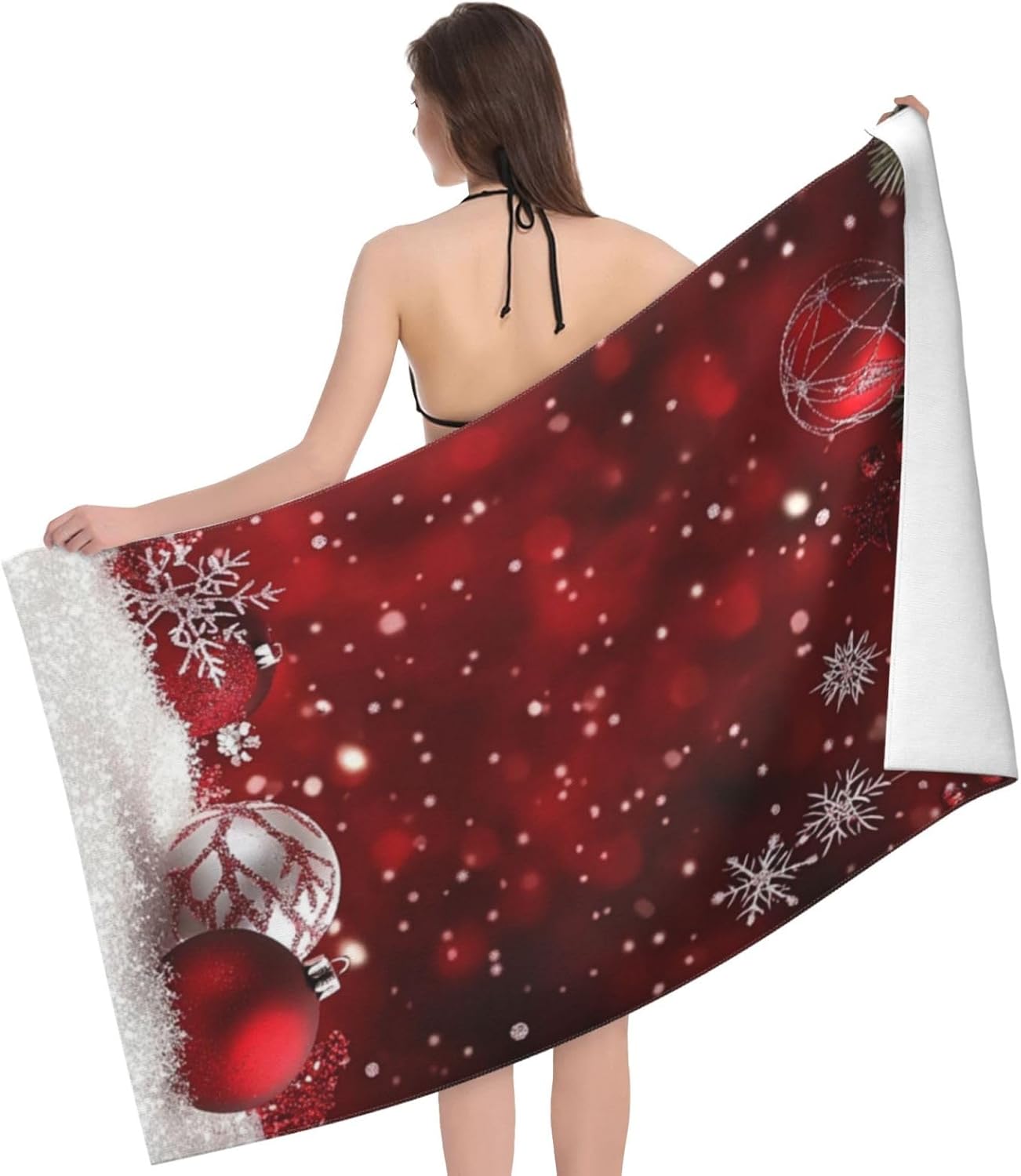 DADABULIU Christmas Red Bath Towel - Premium Microfiber