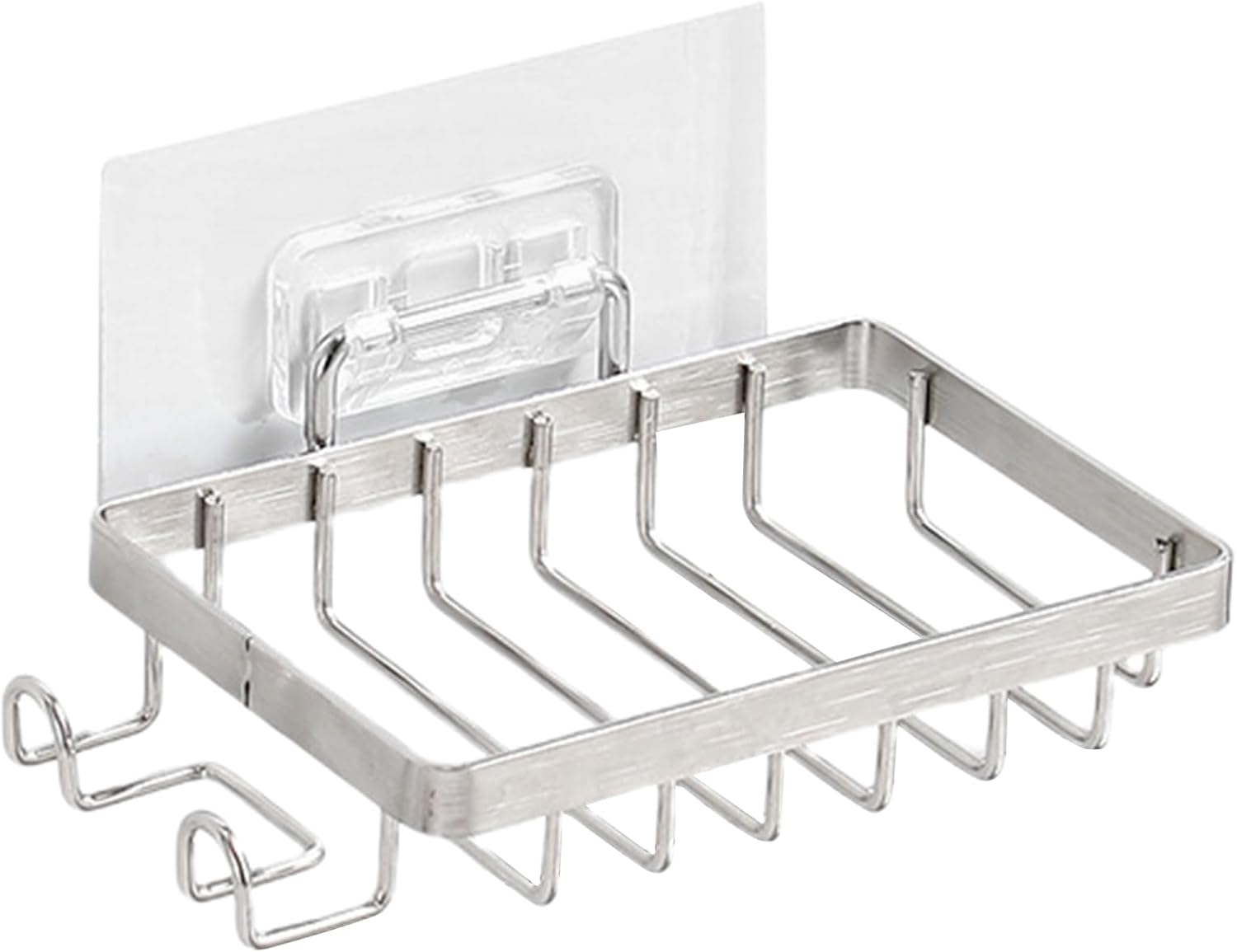 Grebest Stainless Steel Soap Dish with Hooks