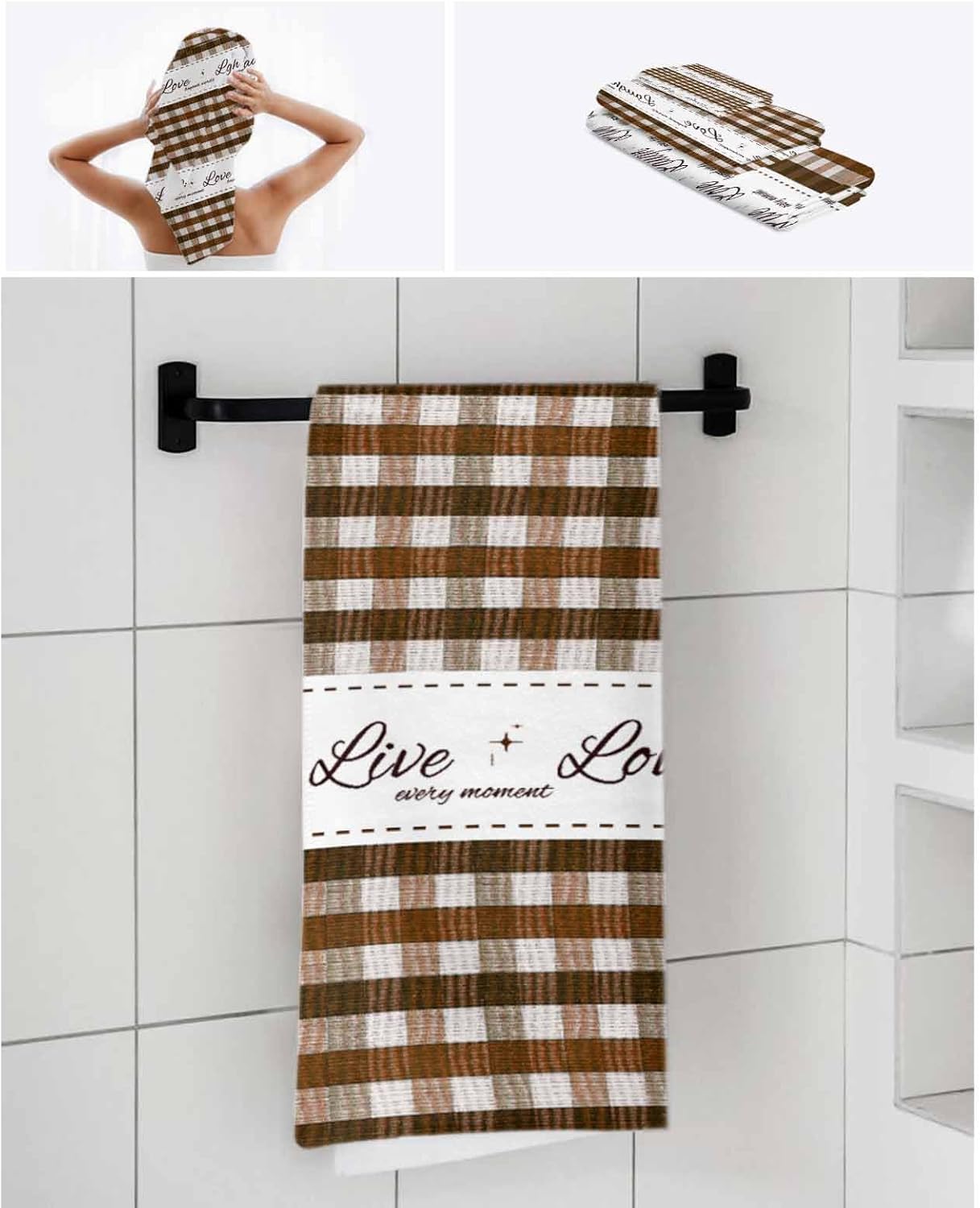 Chees D Zone Farm Stripe Retro Linen Bath Towel Set 1