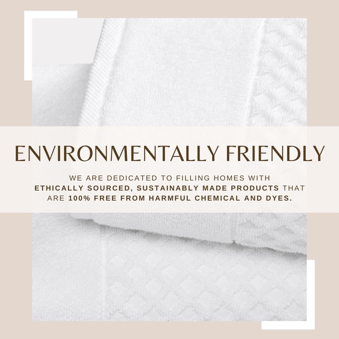 Great Bay Home White Bath Towel Set - 4 Pack 54x27